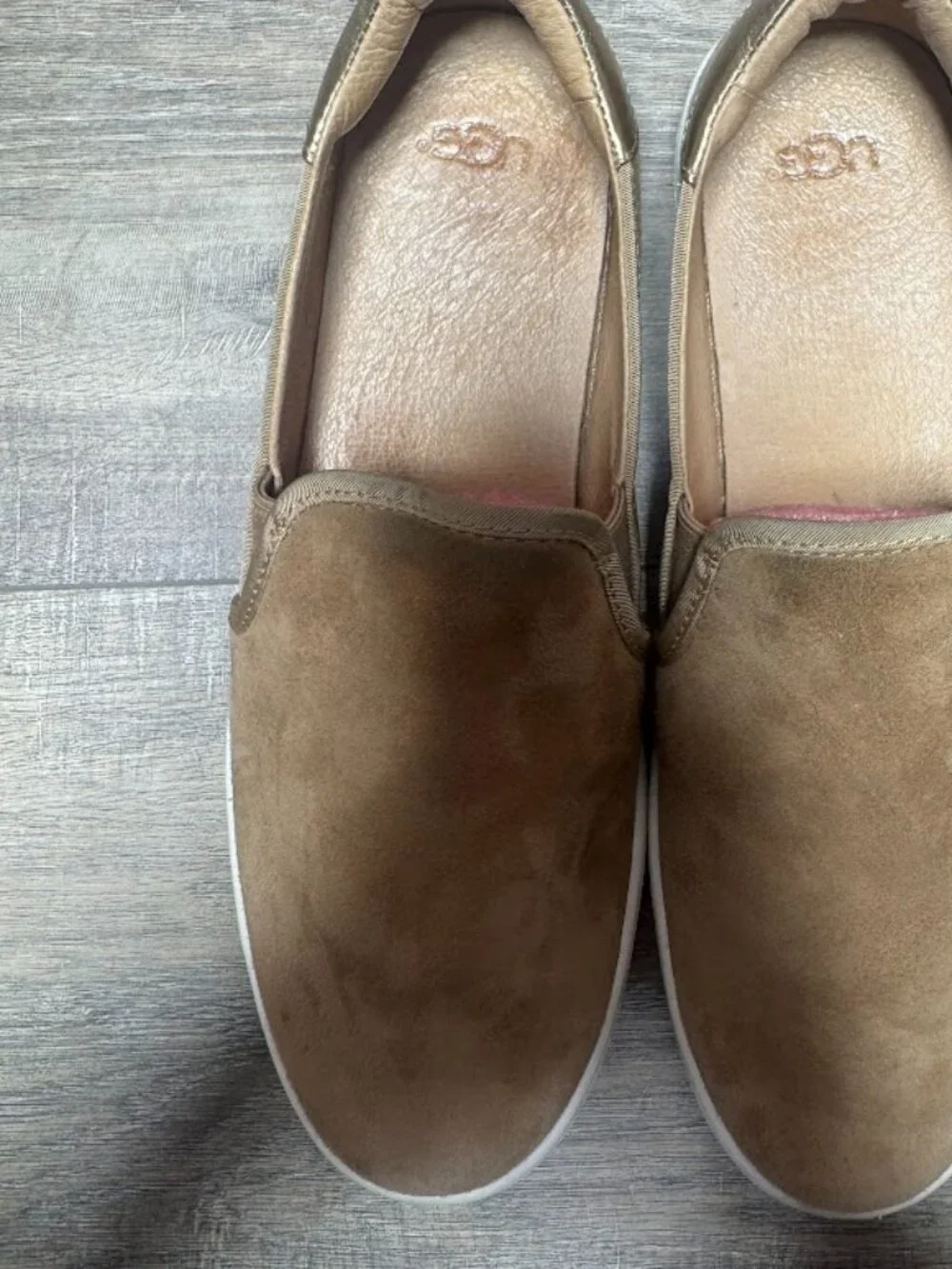 Uggs Jass Tan Suede Slip On Sneakers Women's Size 11